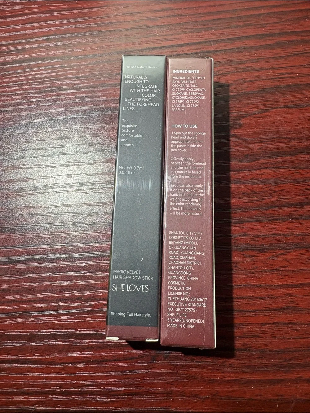 SHE LOVES Hairline Powder Stick Root Cover Shade Dark Brown X2